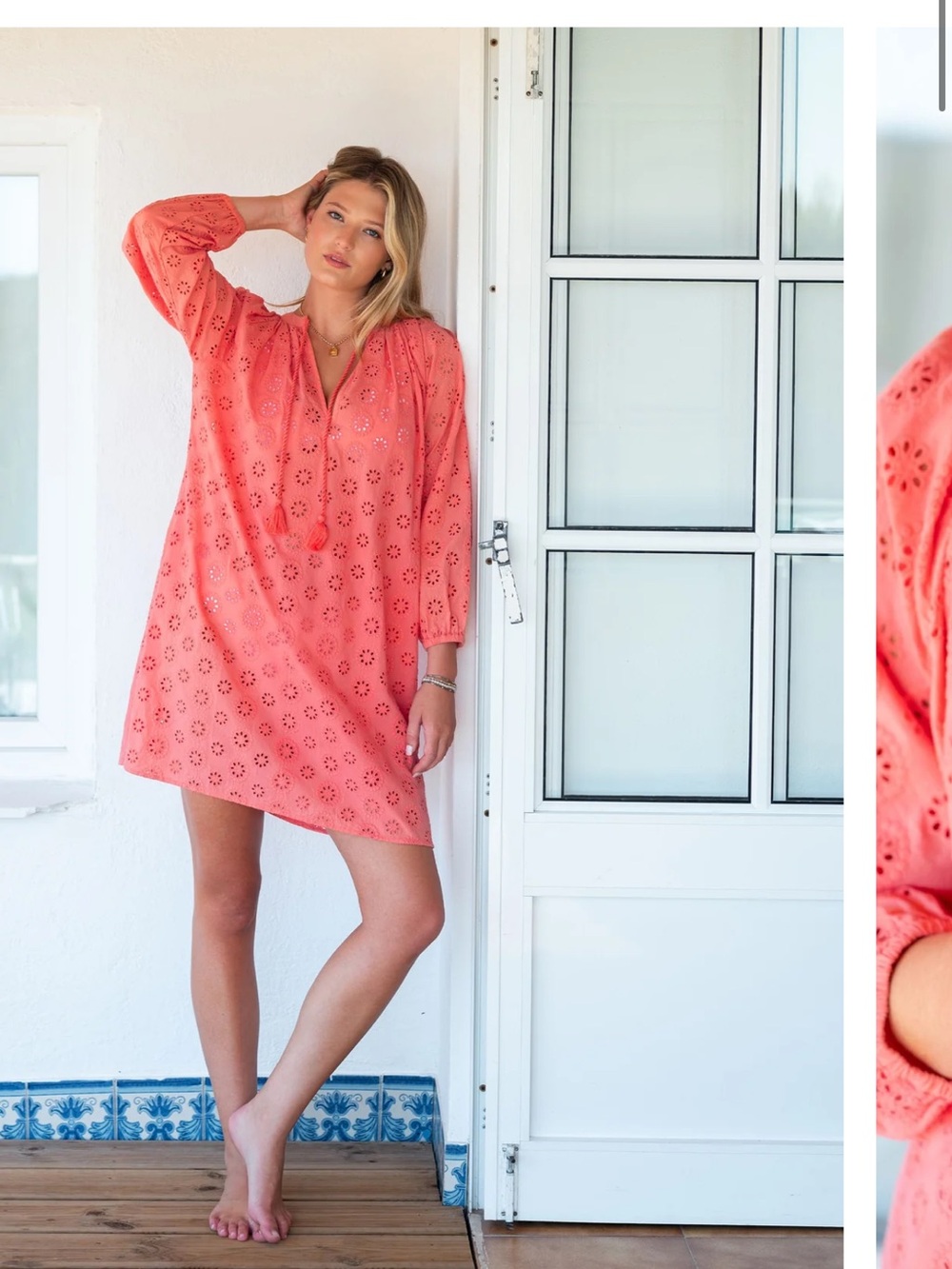 Women's Green Eyelet Swim Coverup Dress